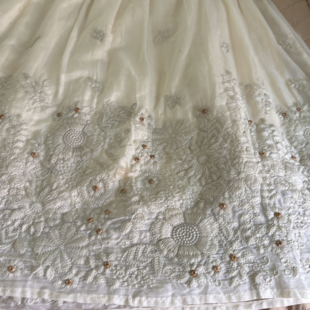 Sundance Ivory boho embroidered flowers crochet Sleeveless Dress Size‎ M NWOT - Picture 9 of 13
